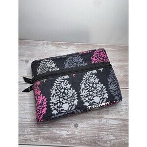 Vera Bradley Northern Lights Makeup Cosmetic Bag (7 1/2" x 3", Pink/Gray/Black)